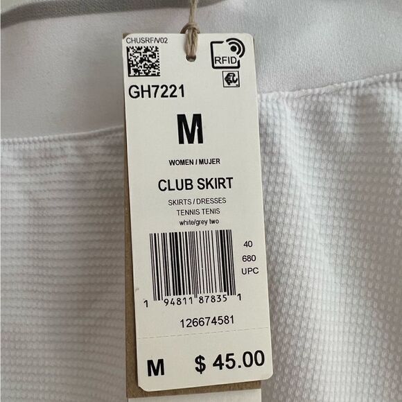 NWT Adidas White Tennis Club Skirt - Size Medium! - Picture 2 of 3